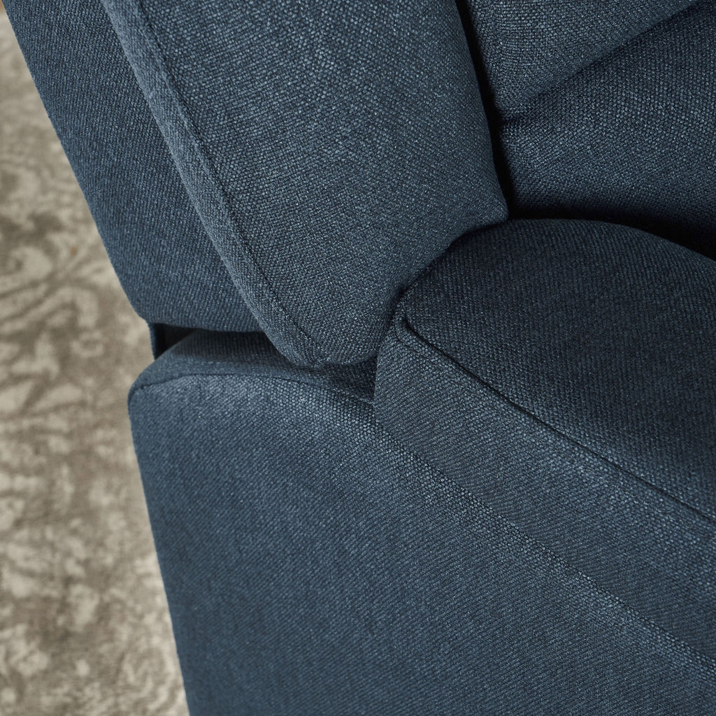 Navy Blue Fabric Tufted Swivel Glider Recliner U3341