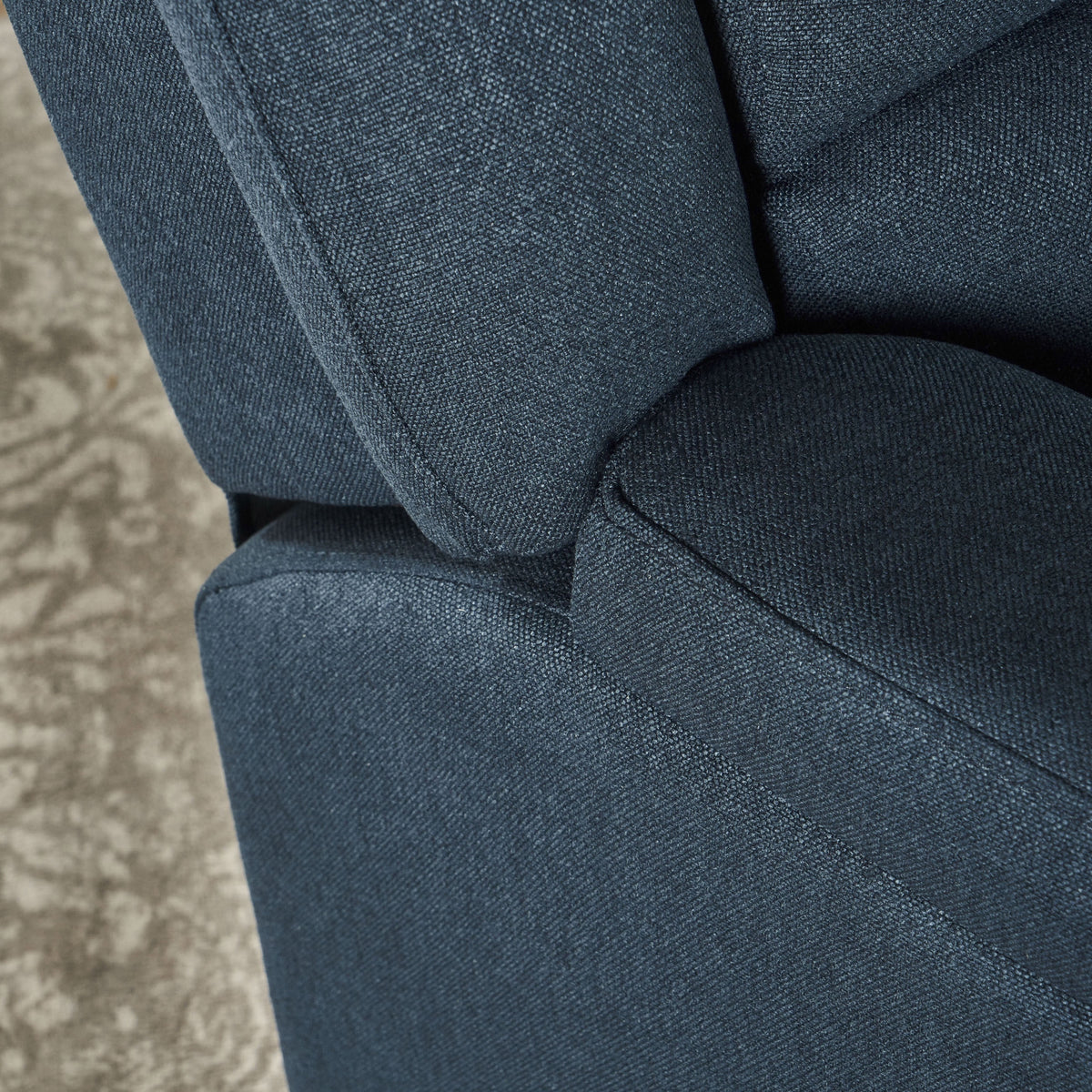Navy Blue Fabric Tufted Swivel Glider Recliner U3341