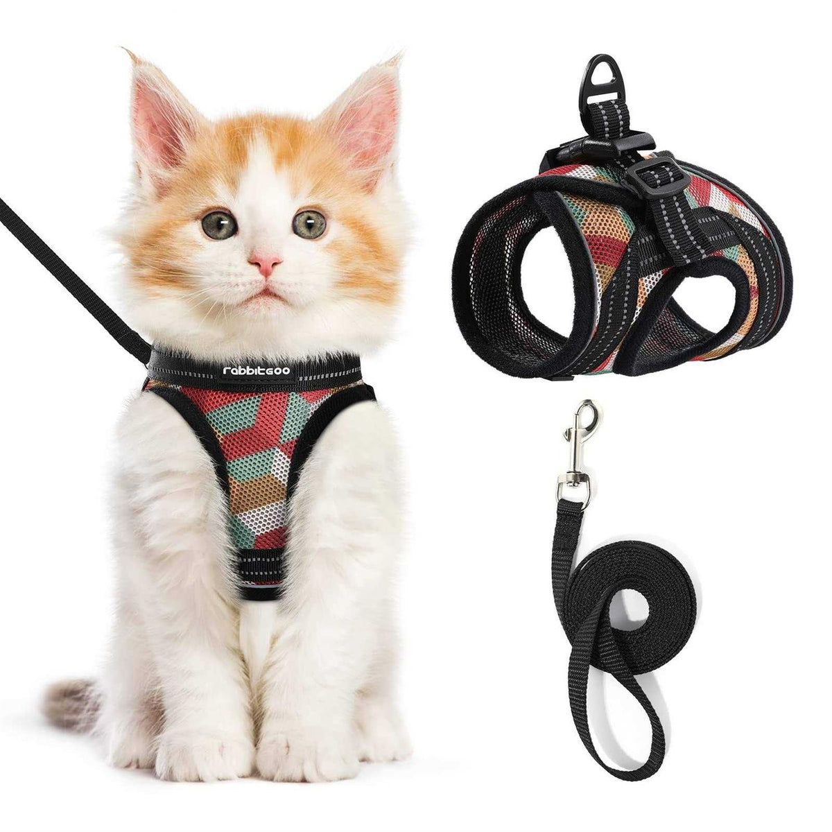 Cat Harness and Leash Adjustable Soft Vest Q13998
