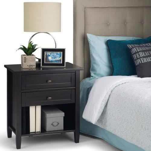 Dark Brown Solid Wood Bedside Table G221