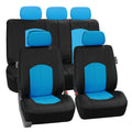 Blue Perforated Leatherette Full Set Car Seat Covers X492