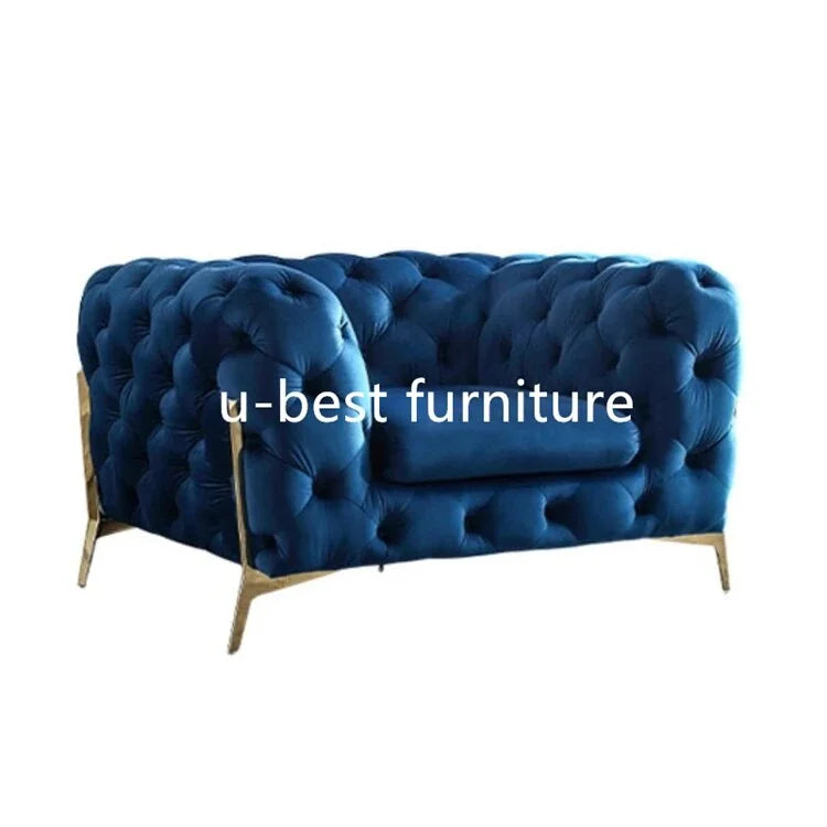 Velvet Tufted Sectional Sofa Set 4 Seat Z4918