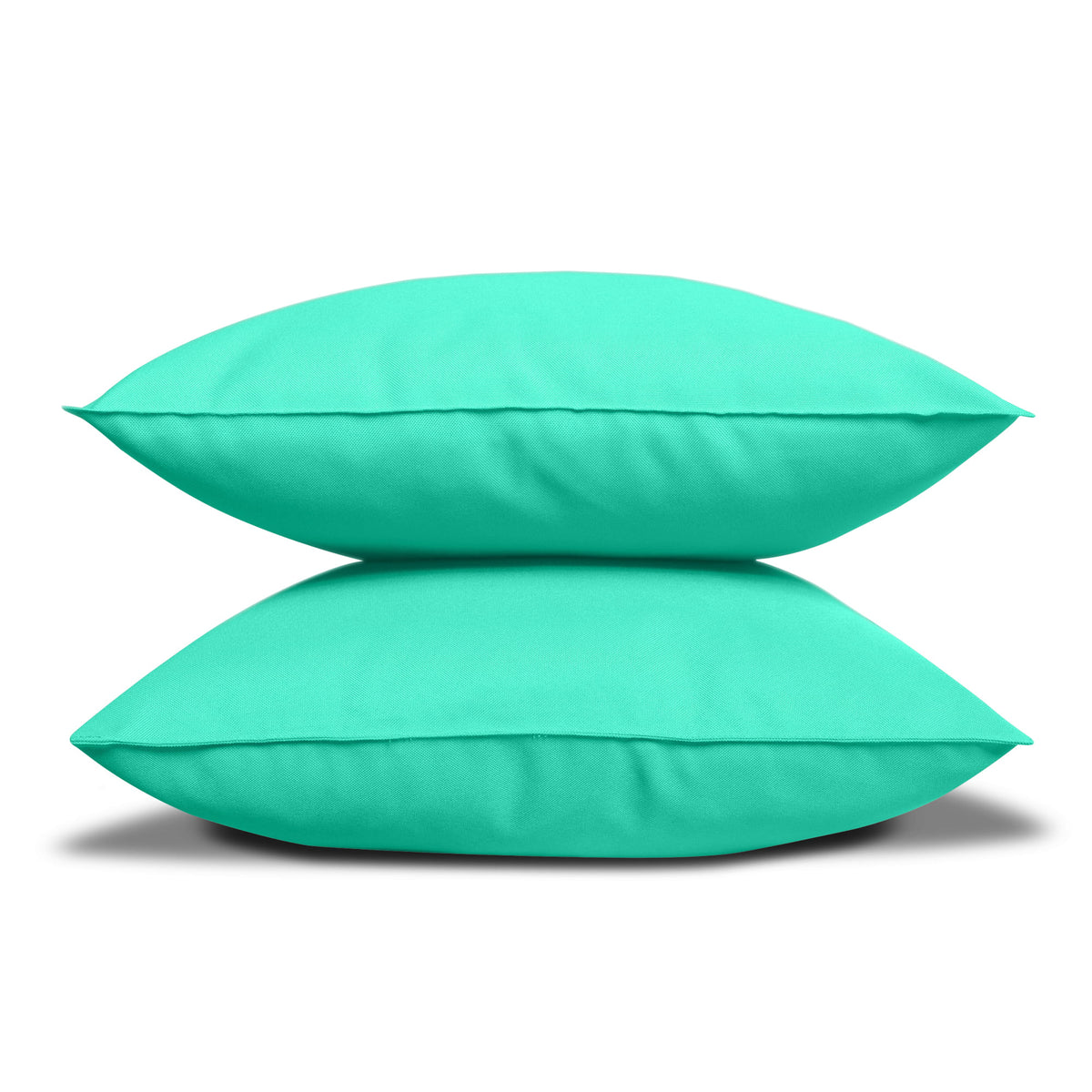 Pack of 2 Outdoor Decorative Throw Pillows 18 x 18 inch Solid Aqua Square Pillows W13879