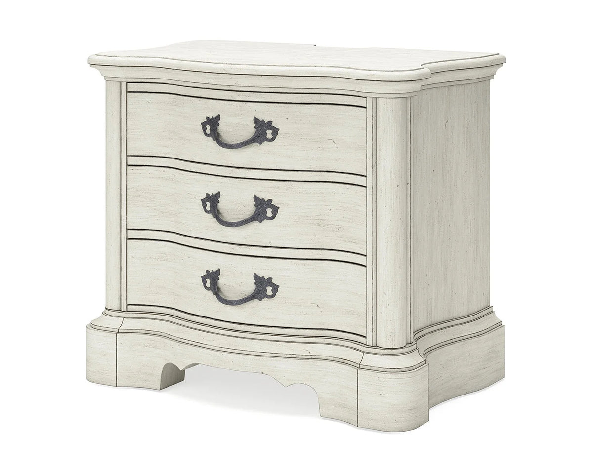 Antique White 3 Drawer Nightstand B71161