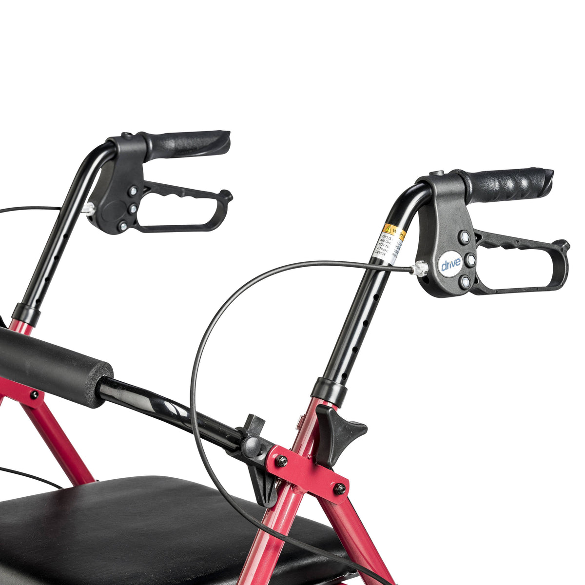 Red Aluminum Rollator with Padded Seat L966