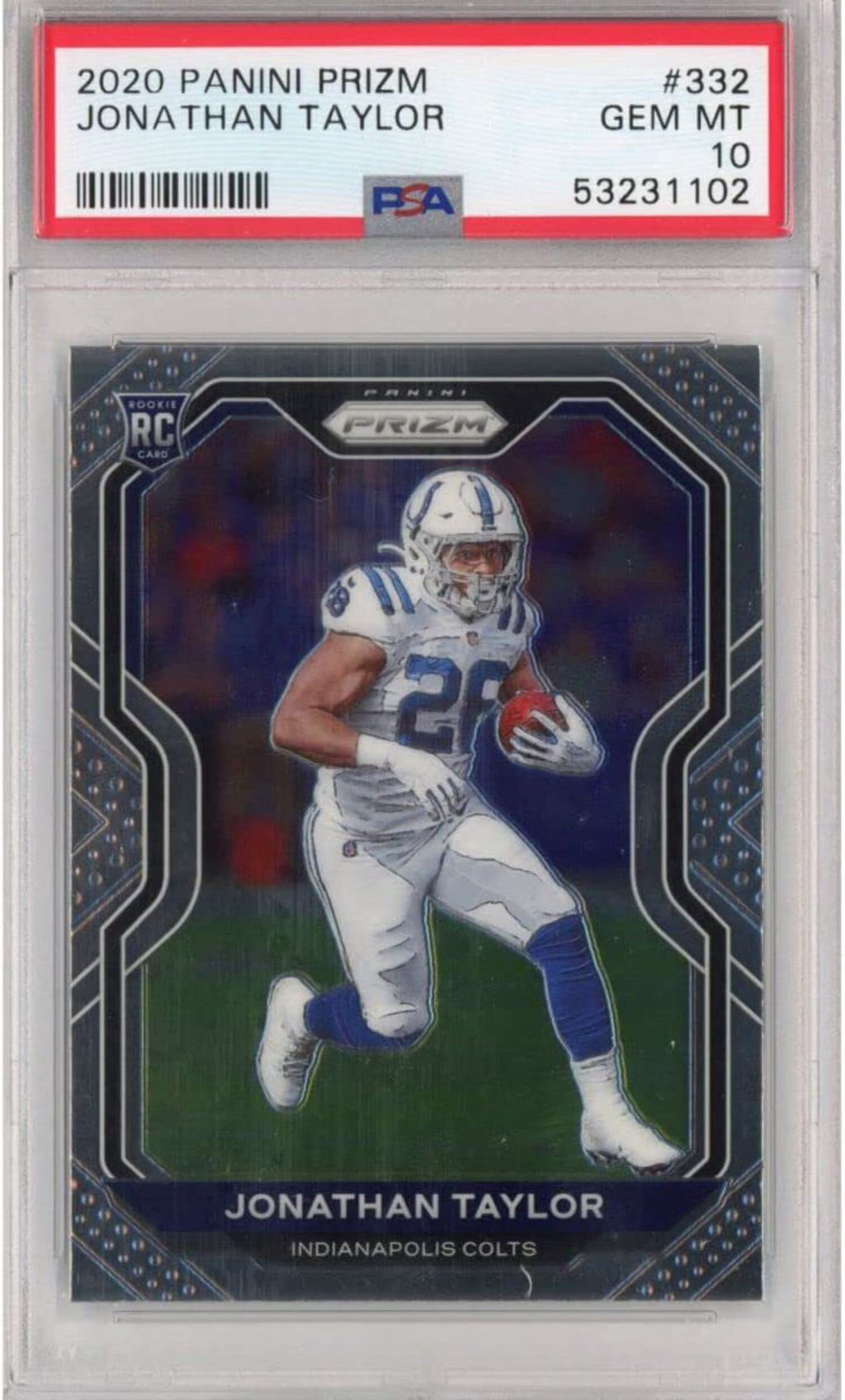 2020 Panini Prizm Jonathan Taylor Rookie RC Football Card PSA 10 M672
