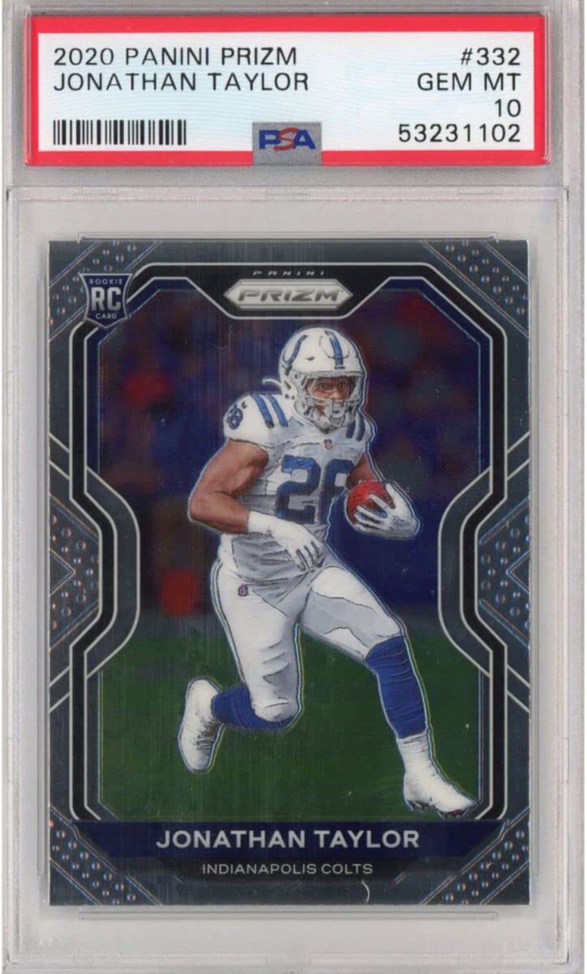 2020 Panini Prizm Jonathan Taylor Rookie RC Football Card PSA 10 M672