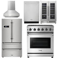 30 Gas Range, Range Hood, Refrigerator, Dishwasher, Wine Cooler J71218