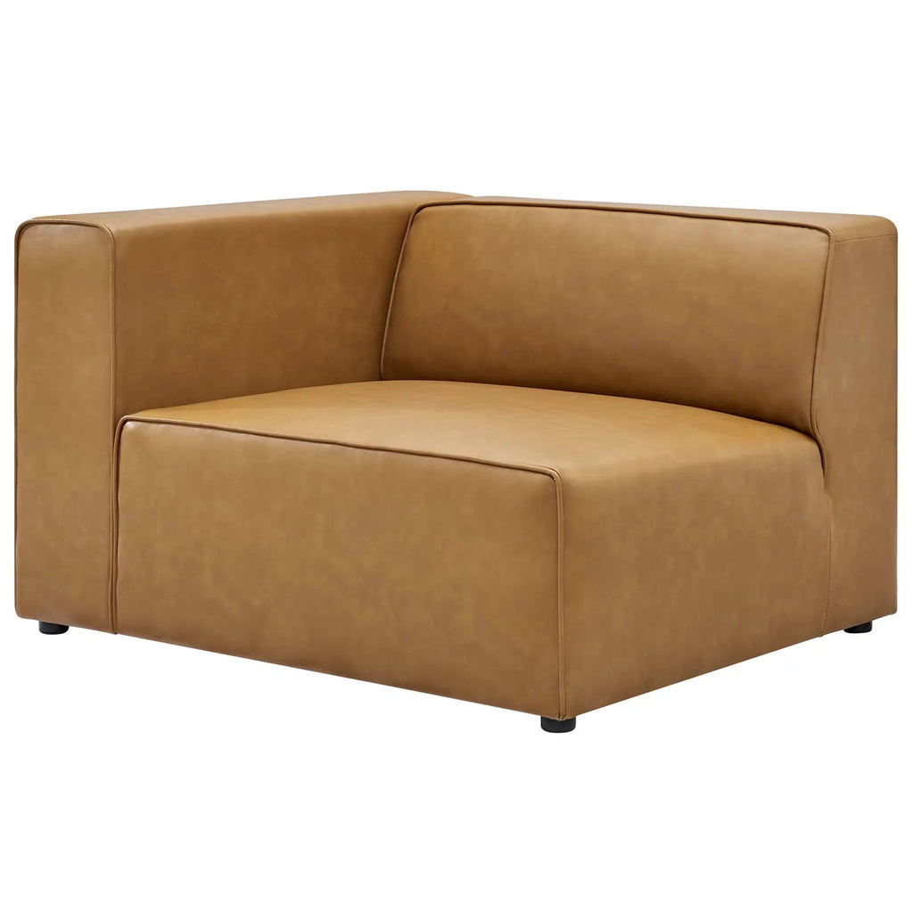 Tan Vegan Leather 7-Piece Sectional Sofa N324032