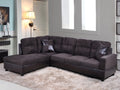 103.5" 2 Pieces L-Shaped Sectional Sofa with Chaise Brown Microfiber B938