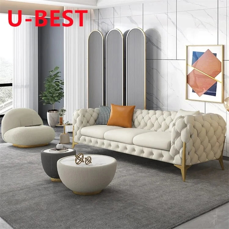 Velvet Tufted Sectional Sofa Set 4 Seat Z4918