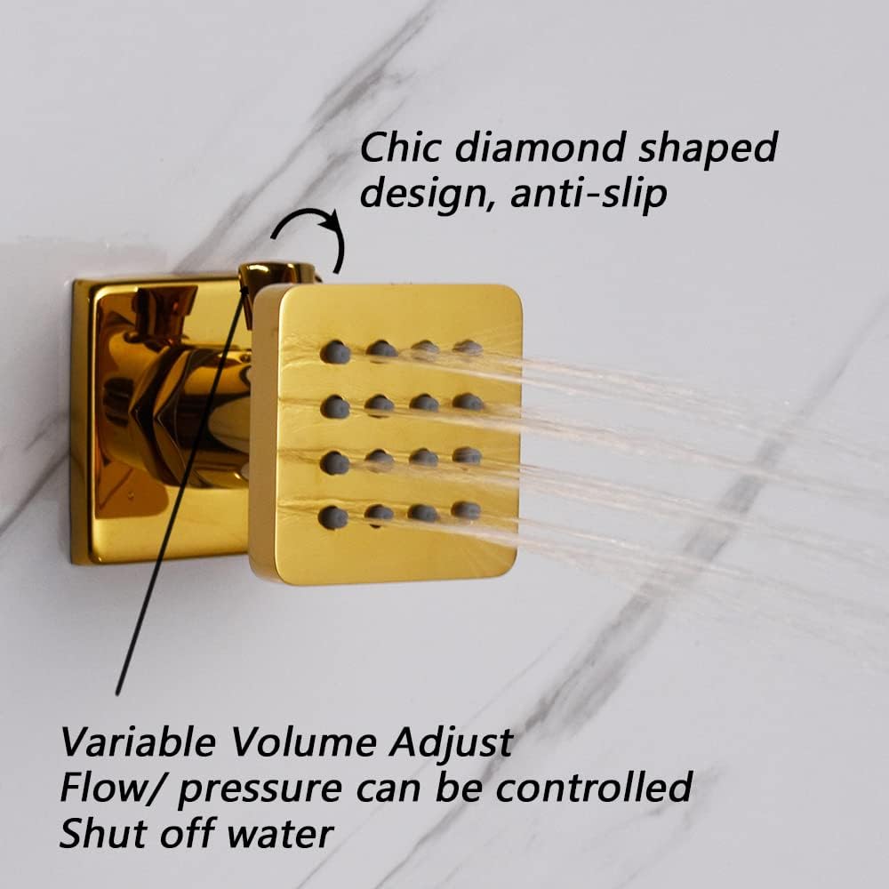 4 PCS Polished Gold Solid Brass Body Sprayer Shower Head B20804