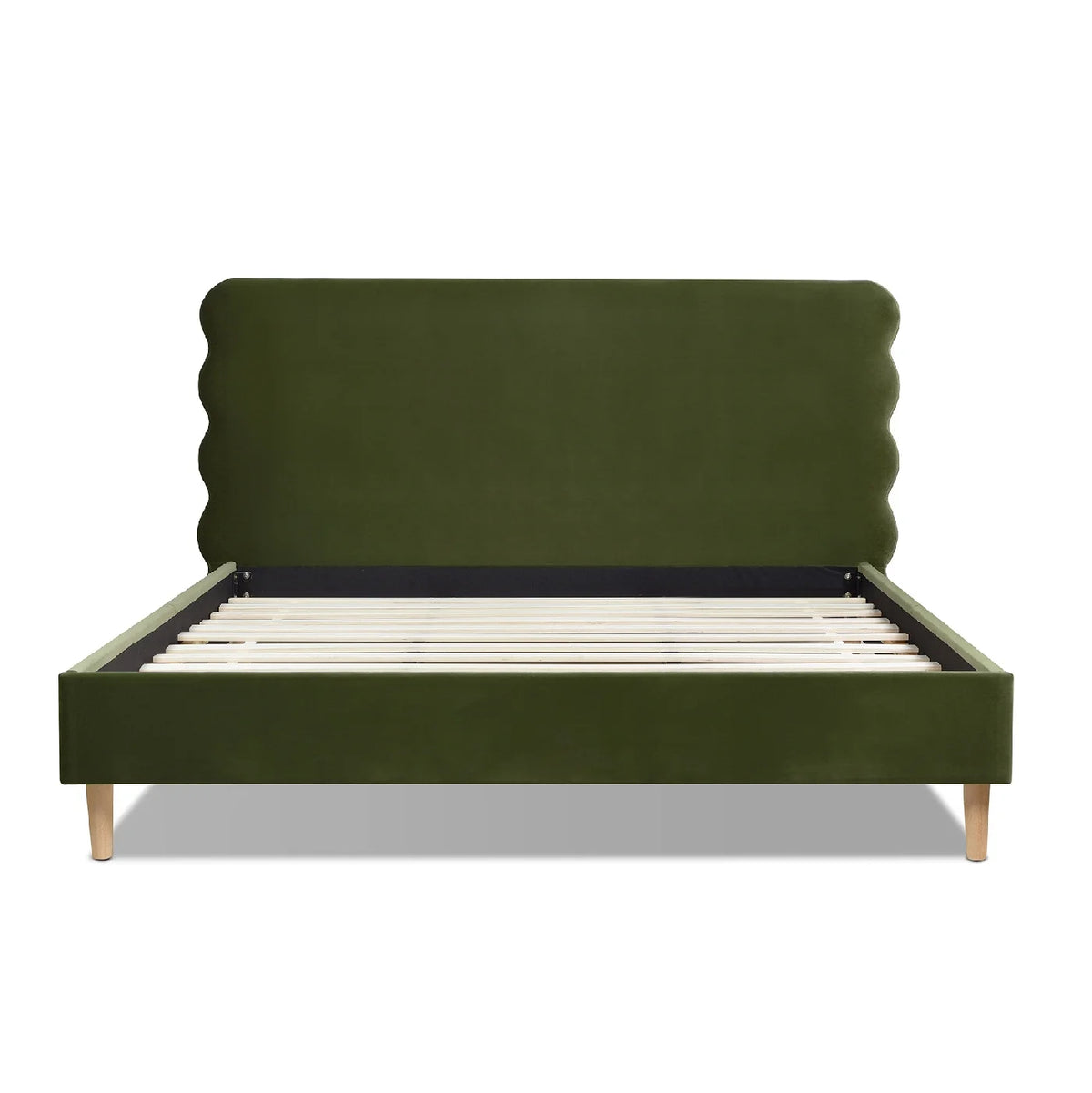 King Olive Green Performance Velvet Platform Bed C518780