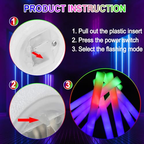 20 Pack LED Light Up Foam Glow Sticks U258