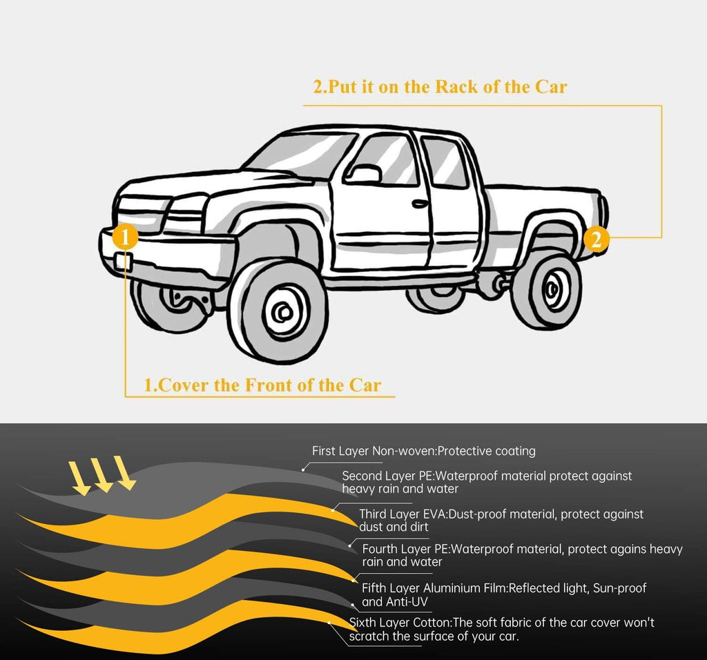 6 Layers Waterproof Cotton Car Cover with Zipper D14436