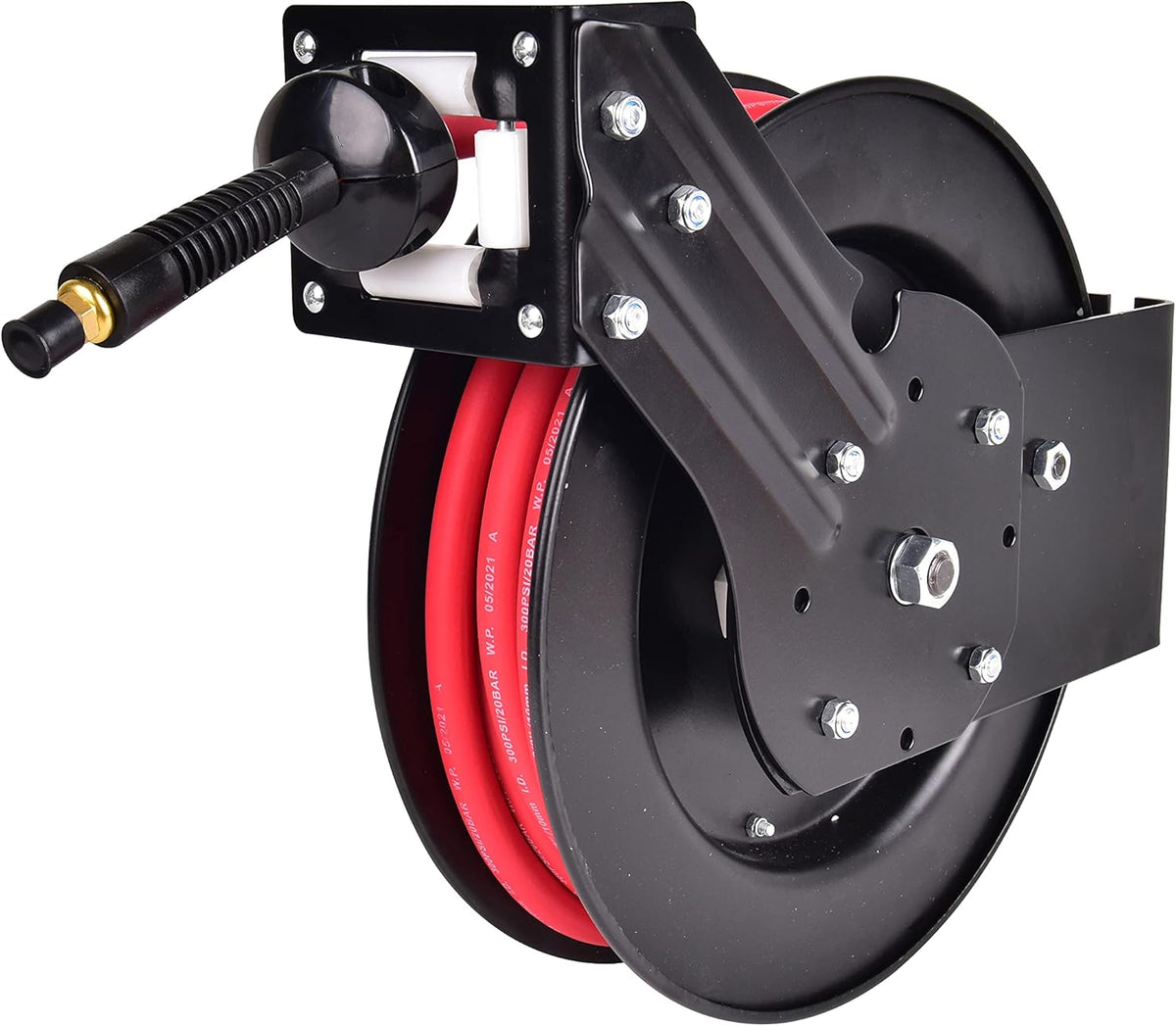 3/8 in x 25 ft Retractable Air Hose Reel, Wall Mount, 300 PSI, Pack of 2 T125502