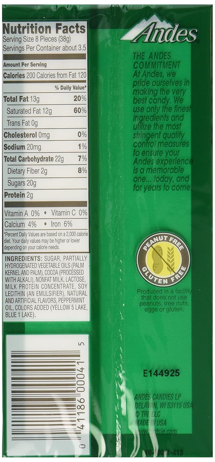 Rectangular Chocolate Sandwich Mint Candies, 4.67 Oz, 28 Count B342597