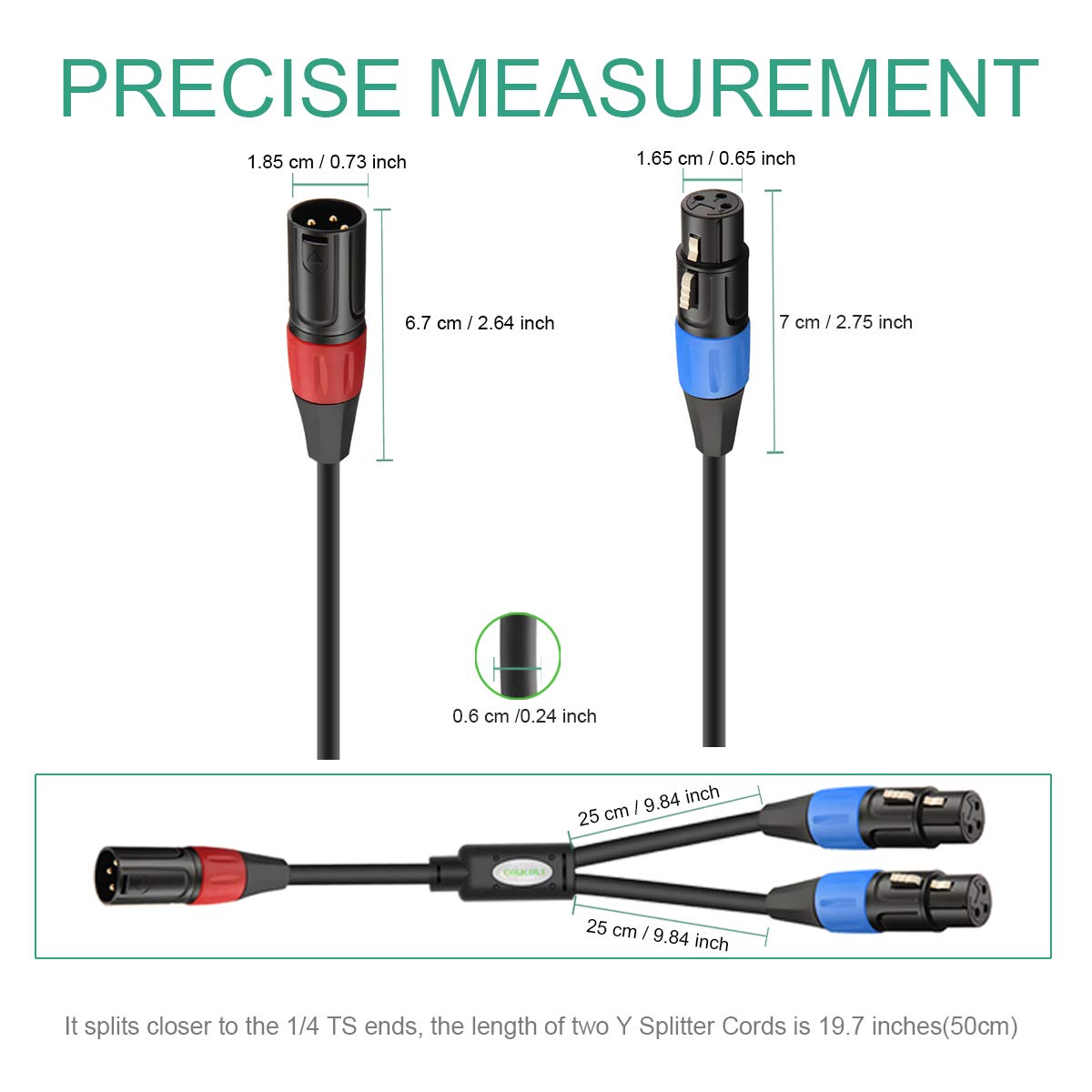 XLR Y-Cable 2 Female to 1 Male 1.6ft I763235
