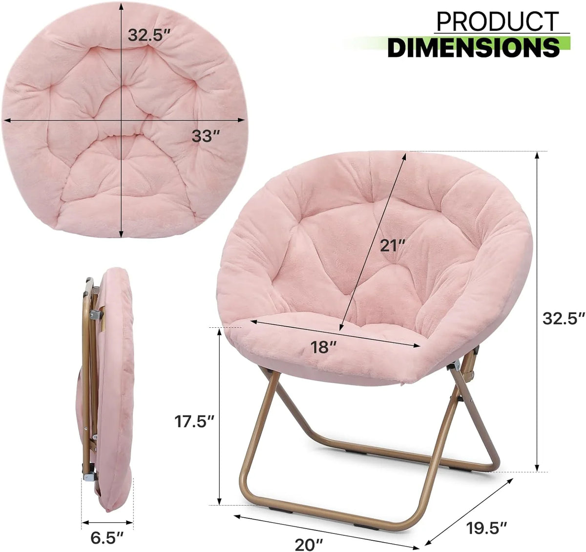 Oversized Foldable Moon Saucer Chair R400