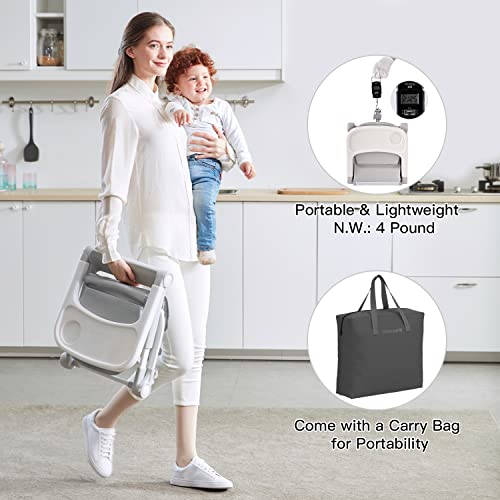 Toddler Booster Seat with Aluminum Frame, Soft PU Cushion, Grey E406876