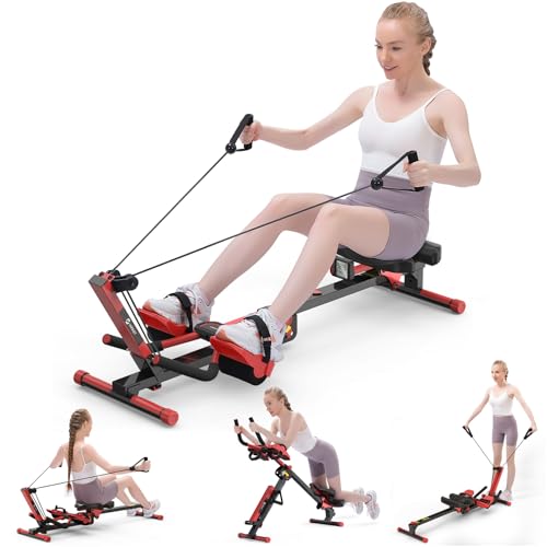 4 in 1 Foldable Rowing Machine with LCD Monitor W8041