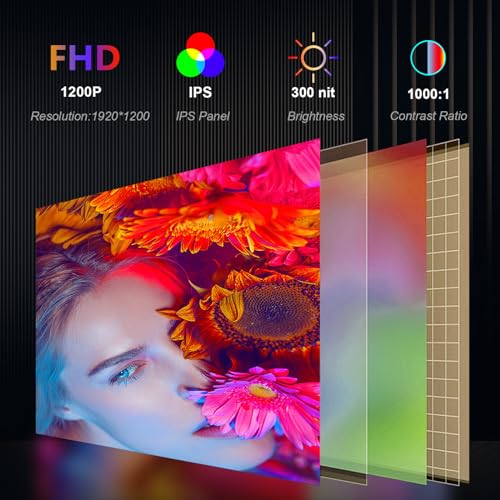 14" Triple Laptop Screen Extender FHD 1200P IPS Portable Monitor for 15-17.3" Laptop with HDMI/USB-C Black W5245