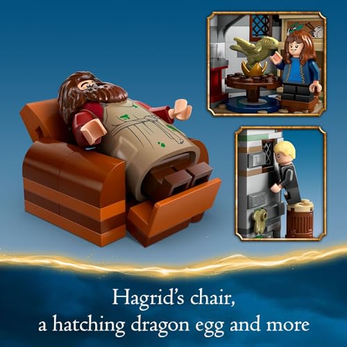 LEGO Harry Potter Hagrid's Hut: an Unexpected Visit - Kids Building Toy with Buildable House, 7 Minifigures & Dragon D4244
