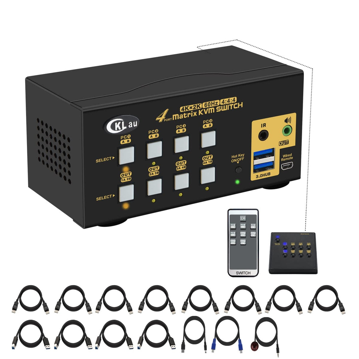 2 Port Dual Monitor Displayport USB 3.0 4K 60Hz KVM Switch B214
