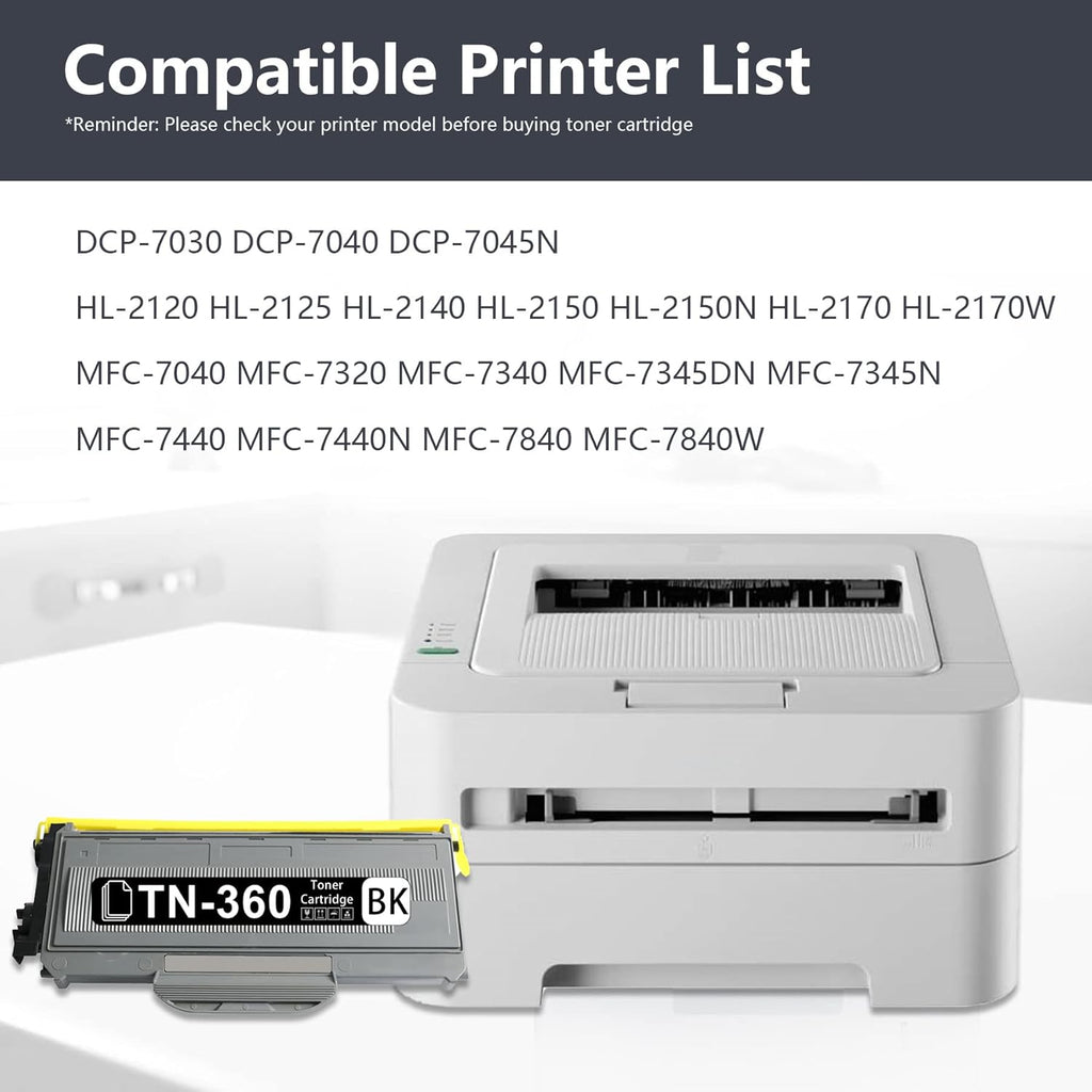 3 Pack Black Toner Cartridge for Brother Printer I264534