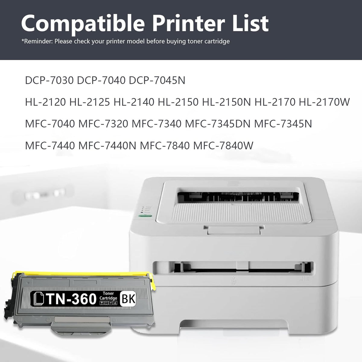 3 Pack Black Toner Cartridge for Brother Printer I264534