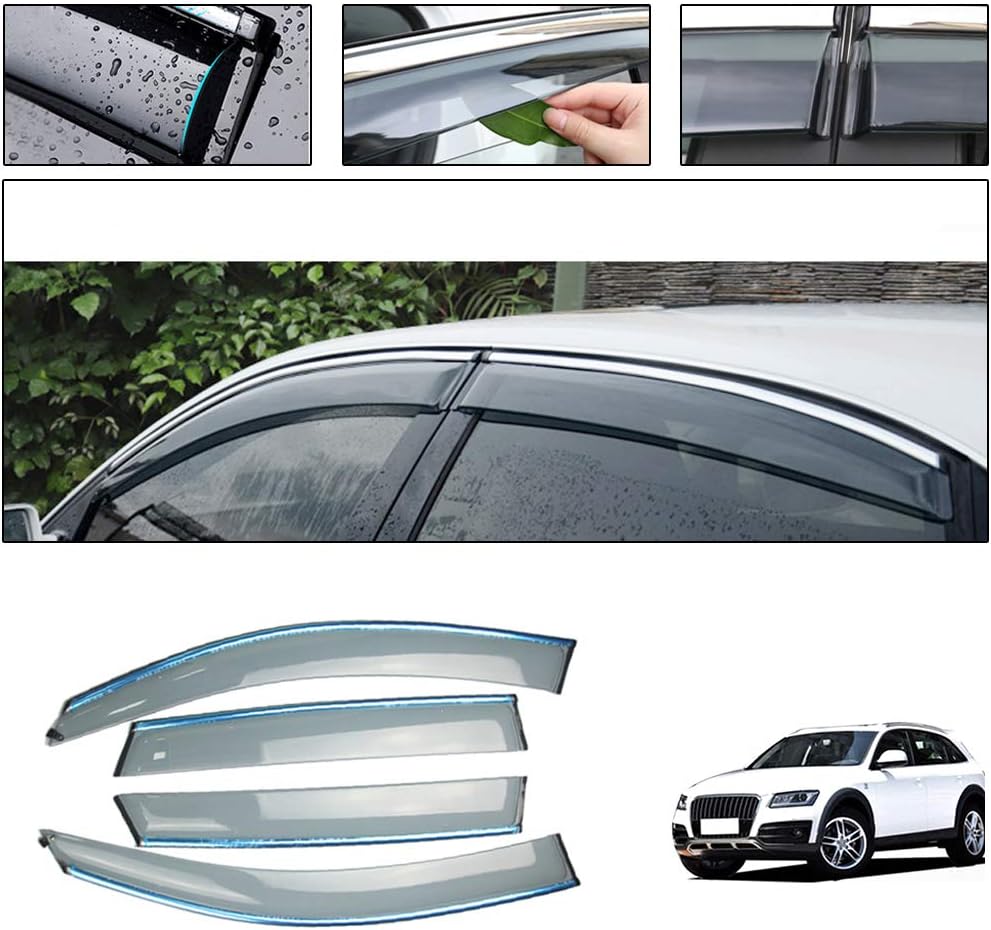 Smoke Car Window Visors Tape-On Outside Deflectors W1517