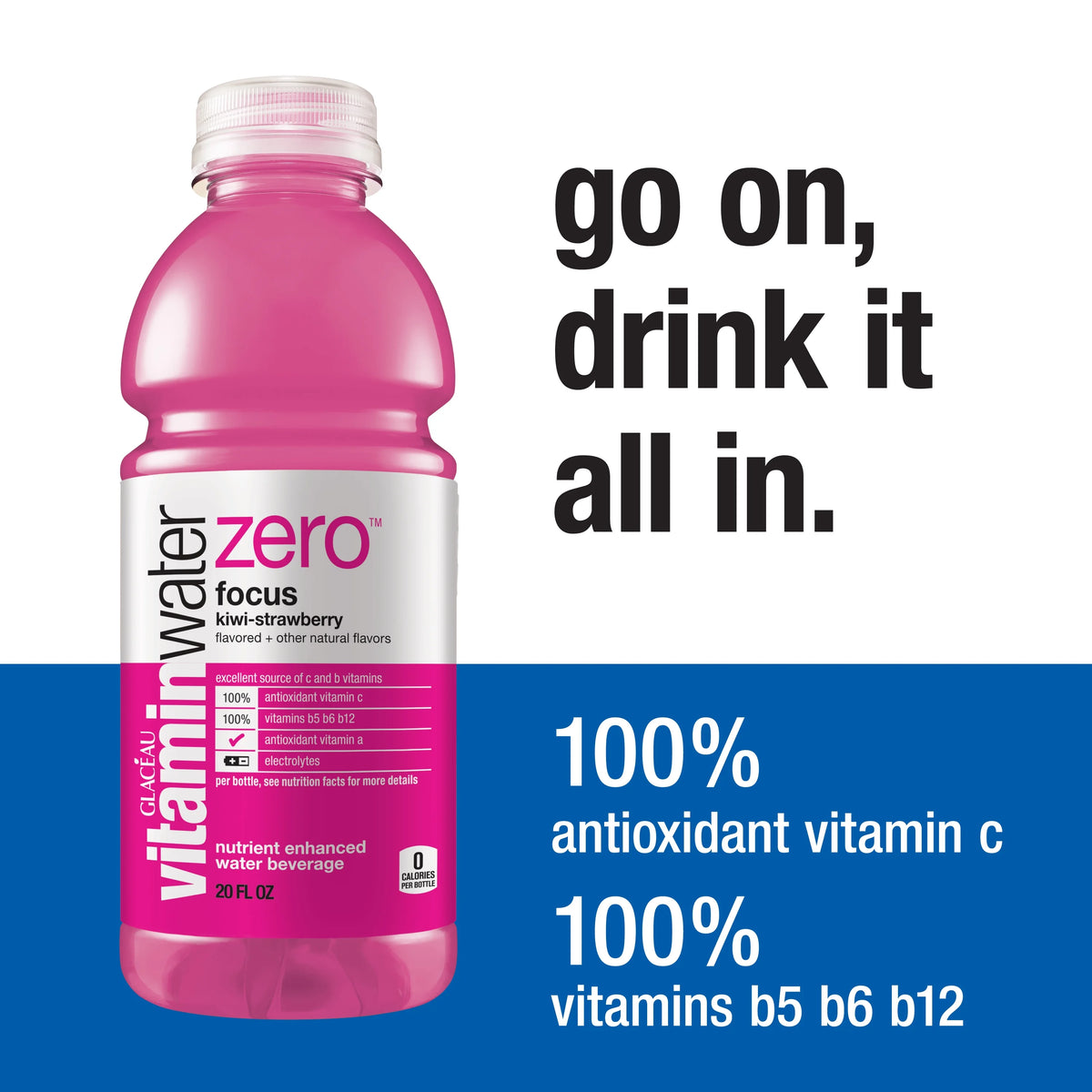 24 Pack Electrolyte Enhanced Water with Vitamins, 20 fl oz E316377