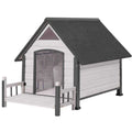 Outdoor Dog House with Porch Iron Frame I826659