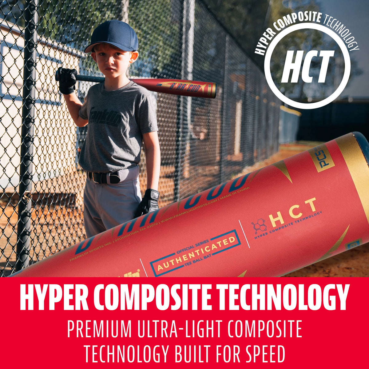 Kids Baseball Teeball Bat - 24 Inches 11oz - 2 5/8 Inch Barrel - Red Q3529