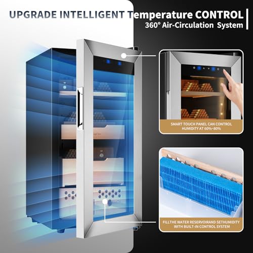 50L Electric Cigar Humidor with Spanish Cedar Wood Shelves H756