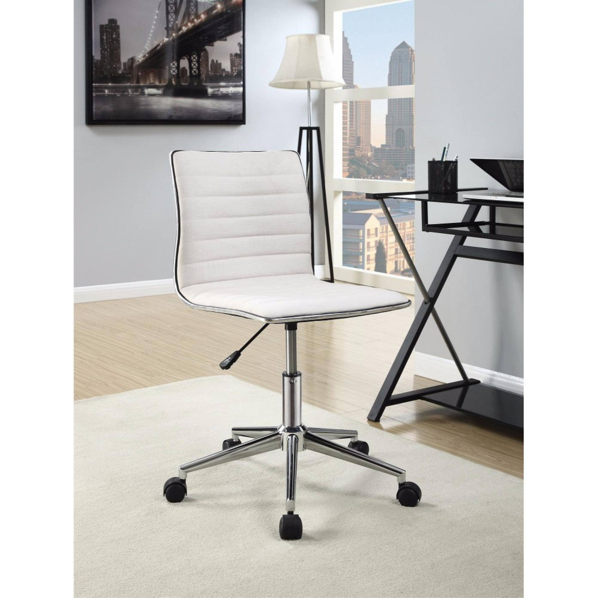 White Mid-Back Desk Chair S414