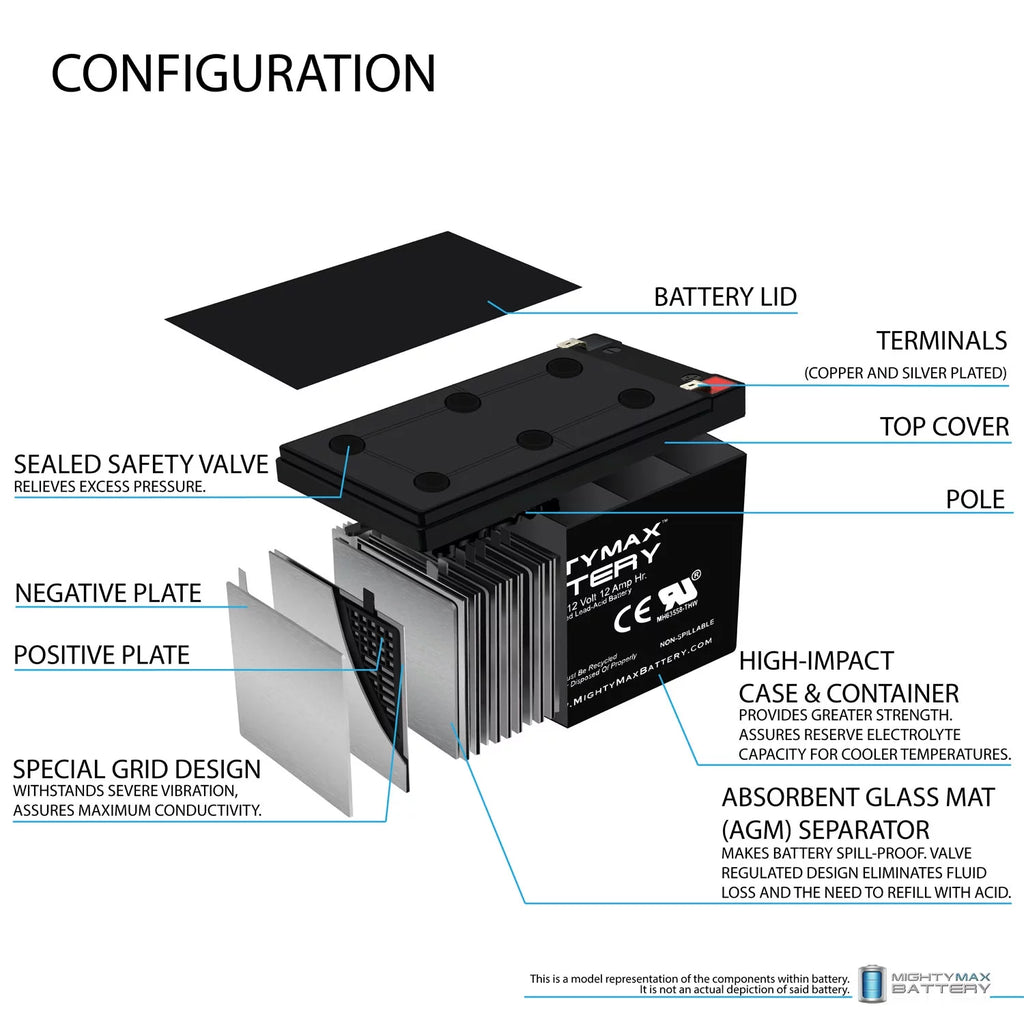 12V 12Ah Sealed Lead Acid Rechargeable Battery A370862