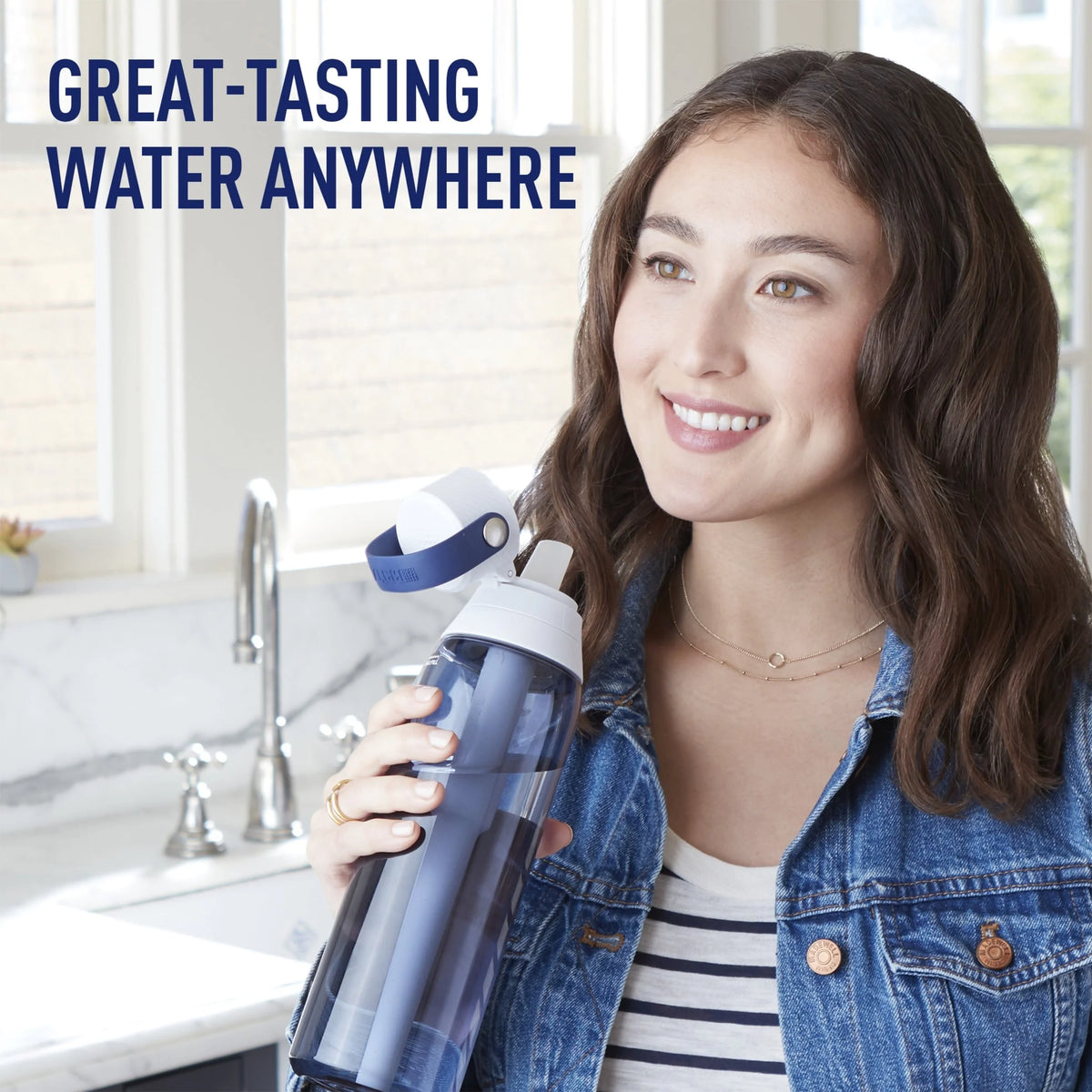 26oz Leak Proof Filtered Water Bottle with Straw X144
