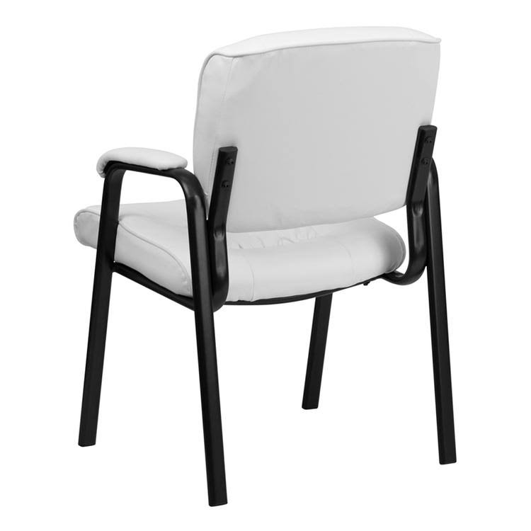 Brown Leather Executive Side Reception Chair with Black Frame L976224