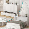 Stone Grey Queen Murphy Bed with Mattress and 2 Drawers W9516
