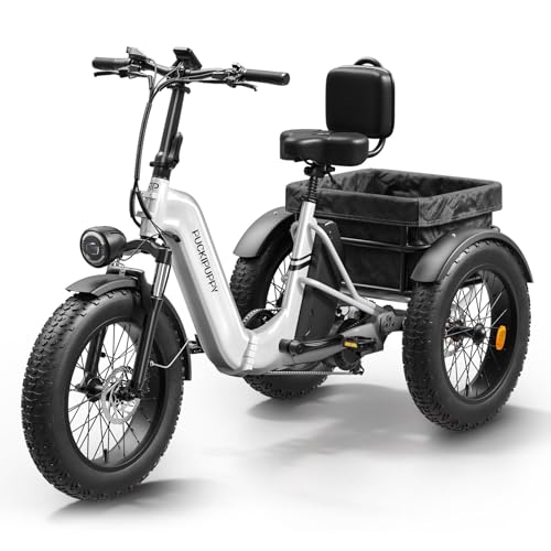 Electric Trike with 750W Motor, 48V 18AH Battery, 20" Fat Tire, Large Basket O924366
