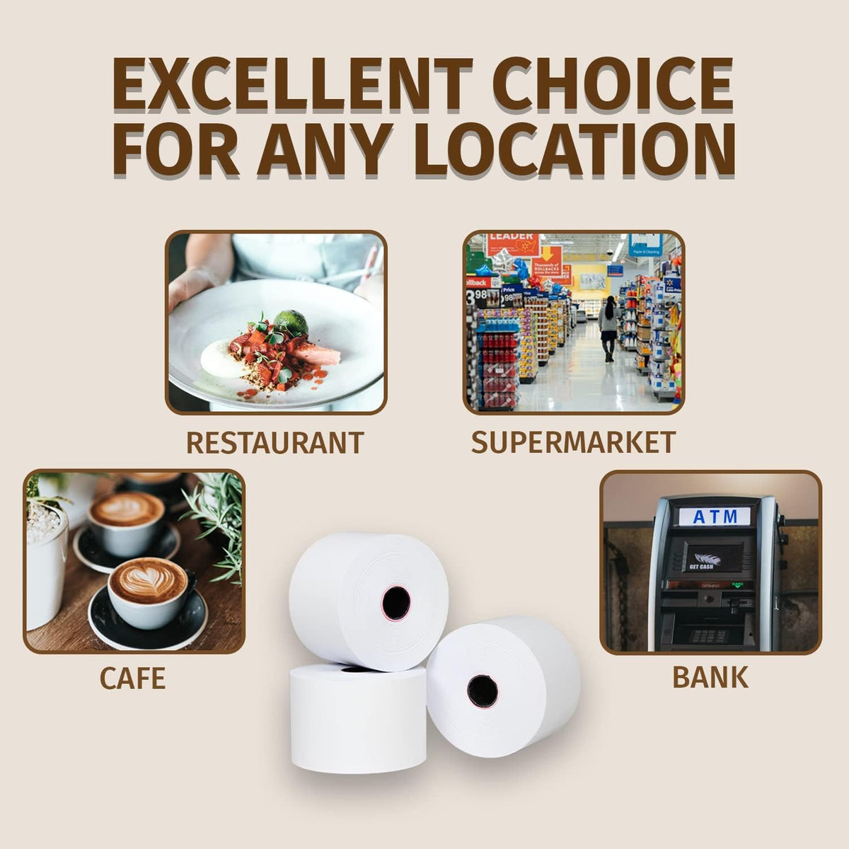 Thermal Paper Receipt Rolls 3 1/8 x 230, BPA Free, 32 Rolls U43675