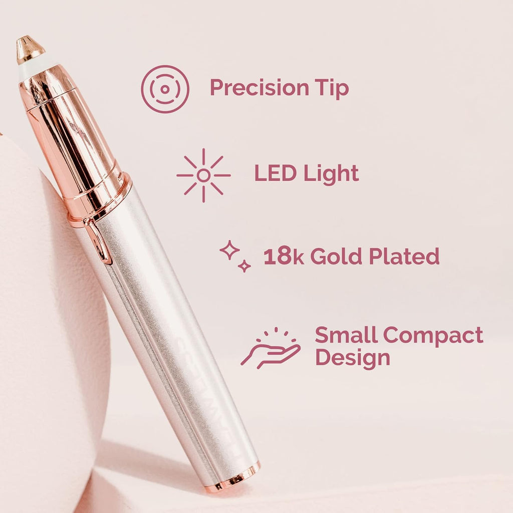 White Electric Eyebrow Hair Remover Razor with LED Light R38528