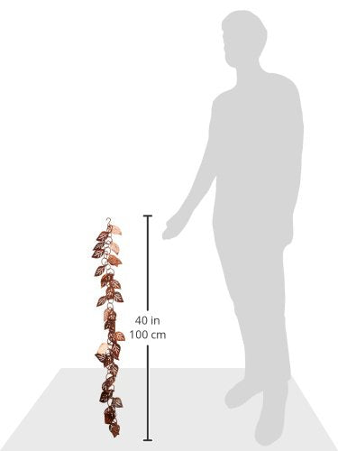 3 Feet Length Copper Cascading Leaves Rain Chain W68744