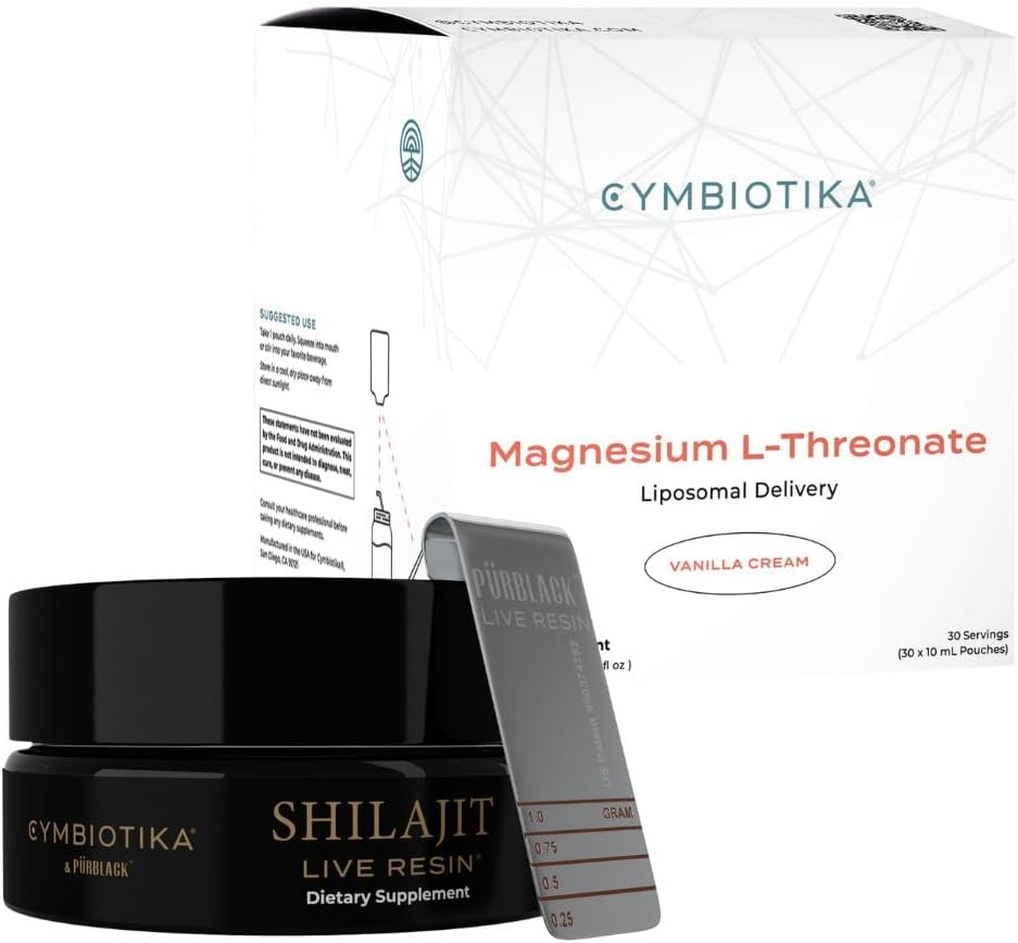 Liposomal Magnesium L-Threonate & Pure Shilajit Resin Bundle C196114