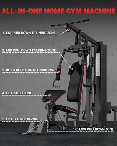 150LBS Weight Stack Multifunctional Home Gym Machine M5317