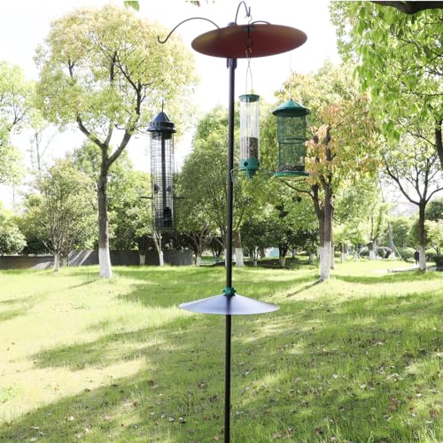 17" Extra Large Black Metal Squirrel Baffle for Bird Feeder Pole G194218