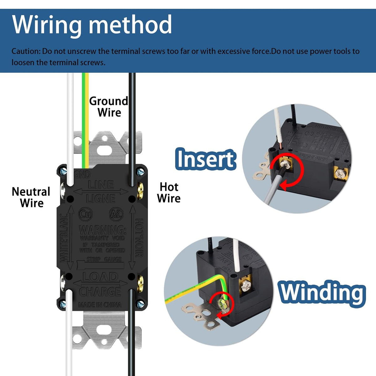 2 Pack 15Amp Tamper-Resistant Weather-Resistant GFCI Outlet Receptacles, Black J50721