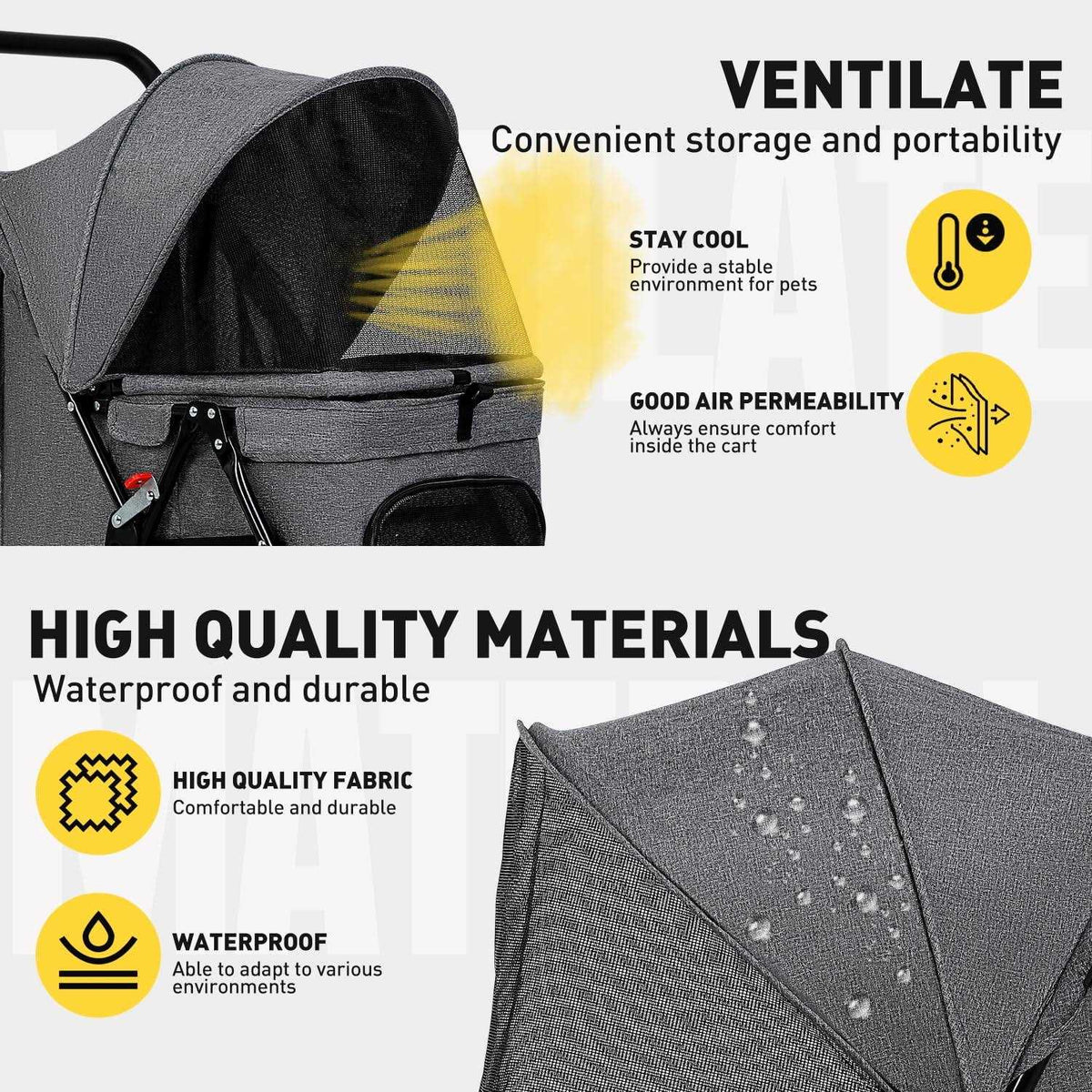 Mesh Foldable Pet Stroller V664