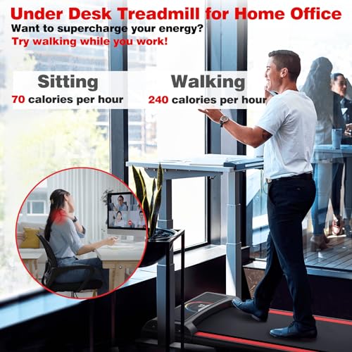 2 in 1 Walking Pad Treadmill with Remote Control 265LB Capacity Z907317